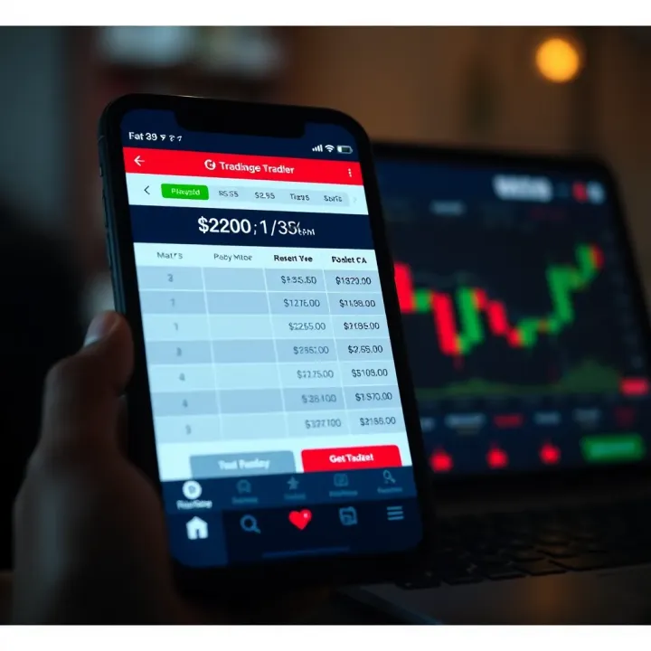 User interface of a trading app showing brokerage fee comparison among different platforms