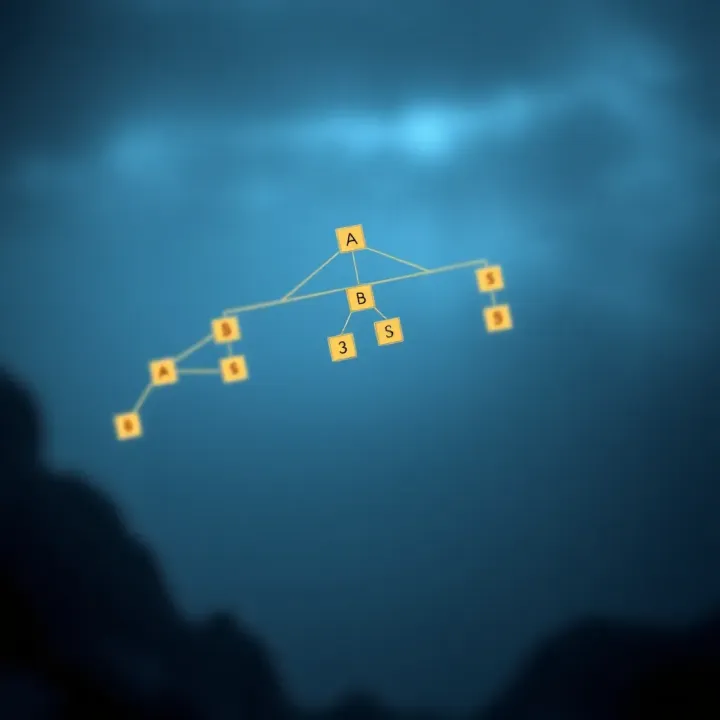 Diagram illustrating the concept of optimal binary search tree with weighted nodes