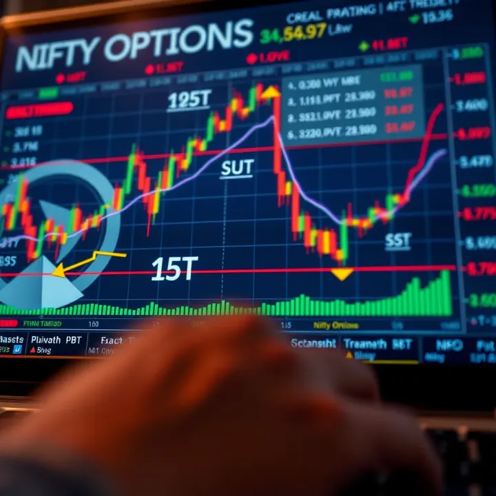Chart illustrating key Nifty options trading strategies with call and put options