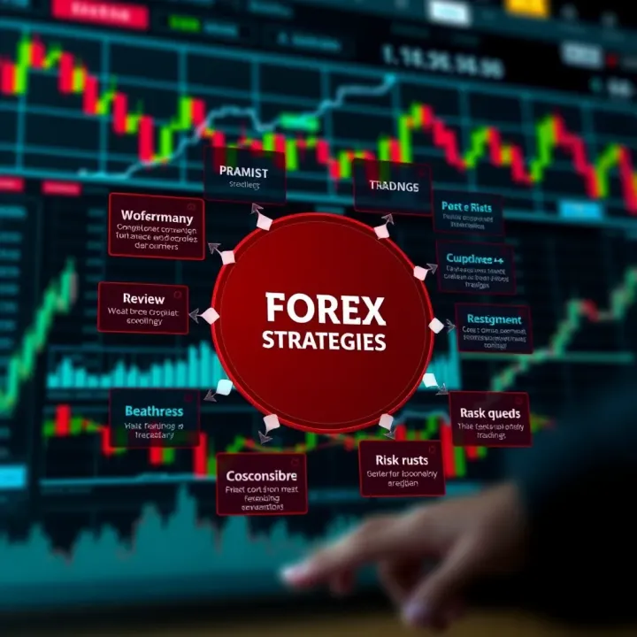 Forex Trading Strategies and Risk Management Techniques Diagram depicting key forex trading strategies and risk management techniques for successful market analysis