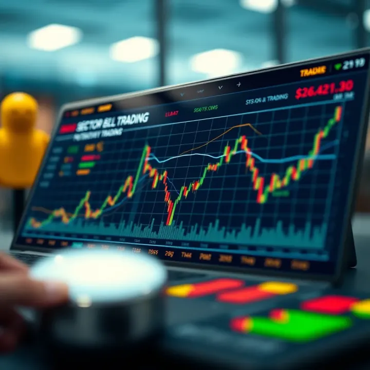 Graph depicting sector performance trends and volatility metrics for selecting shares in Indian intraday trading