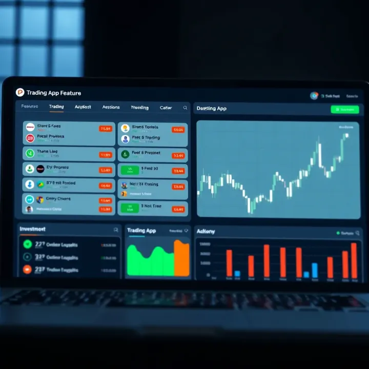 Comparison of trading app features such as fees, usability, and investment options on a digital dashboard