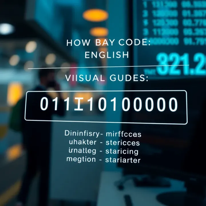Visual Guide to Converting Binary Code into English Text Diagram illustrating the conversion of binary digits into corresponding English characters