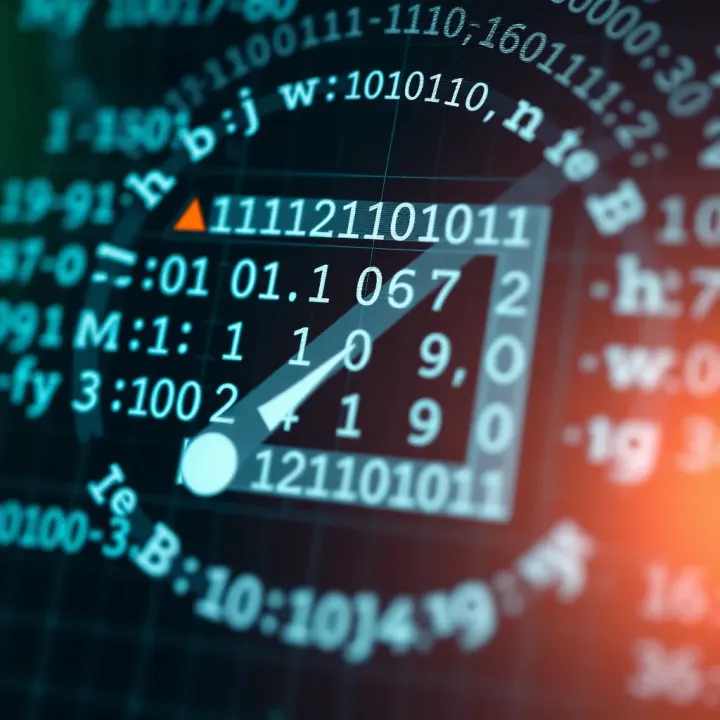 Diagram showing the binary representation of letters and characters in digital communication systems