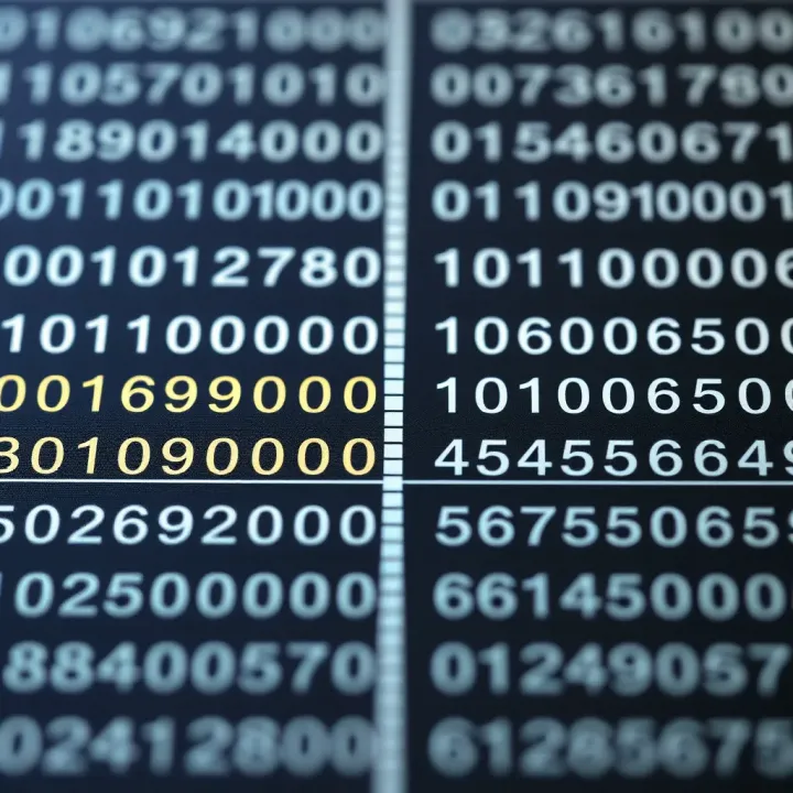 Visual chart depicting binary digits aligned with their decimal counterparts from the smallest to moderate values
