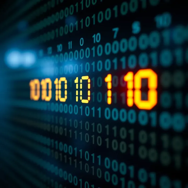 Visual Representation of Binary Digits Illustration showing the binary digits on a horizontal line with emphasis on the fourth position from the right being one, representing the binary input