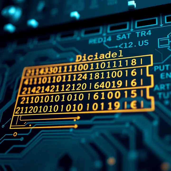 Binary to Decimal Decoder Circuit Diagram Diagram illustrating a binary to decimal decoder circuit showing input binary signals and corresponding decimal output lines