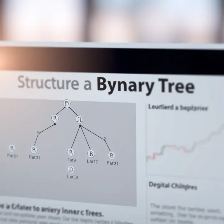 Diagram showing the structure of a binary tree with nodes and branches connecting parent to left and right children