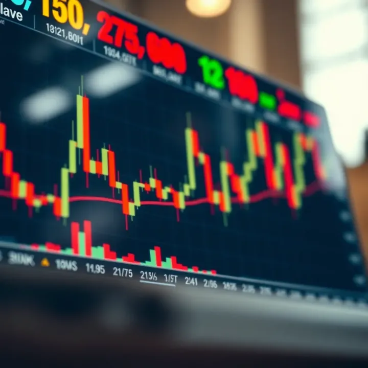 Detailed candlestick chart showing bullish and bearish price movements with clear candlestick patterns