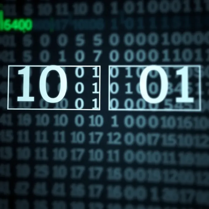 Diagram showing conversion of binary code to Gray code with example bits transitioning