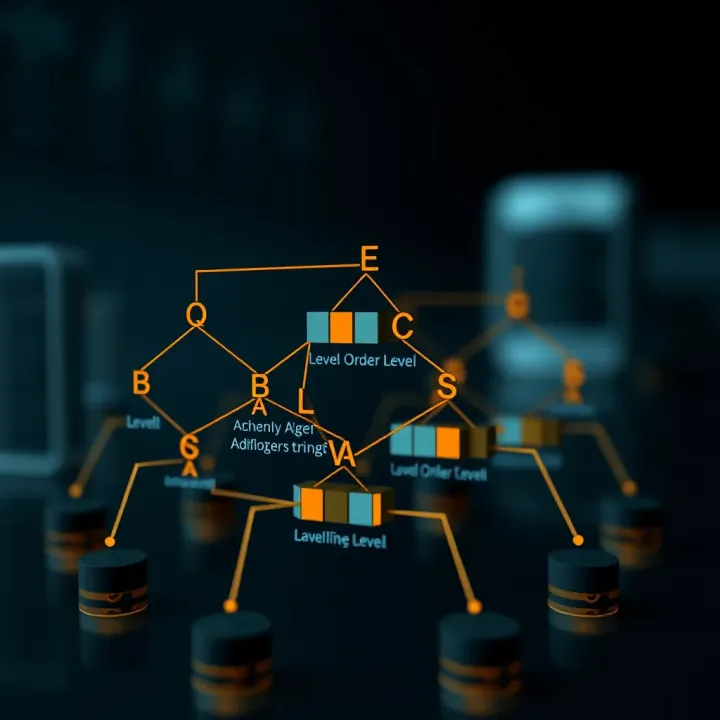 Diagram illustrating the structure of a binary search tree with nodes arranged in levels