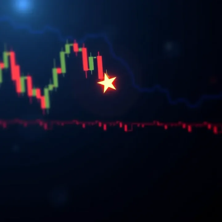 Visual representation of shooting star candlestick pattern highlighting bearish market sentiment